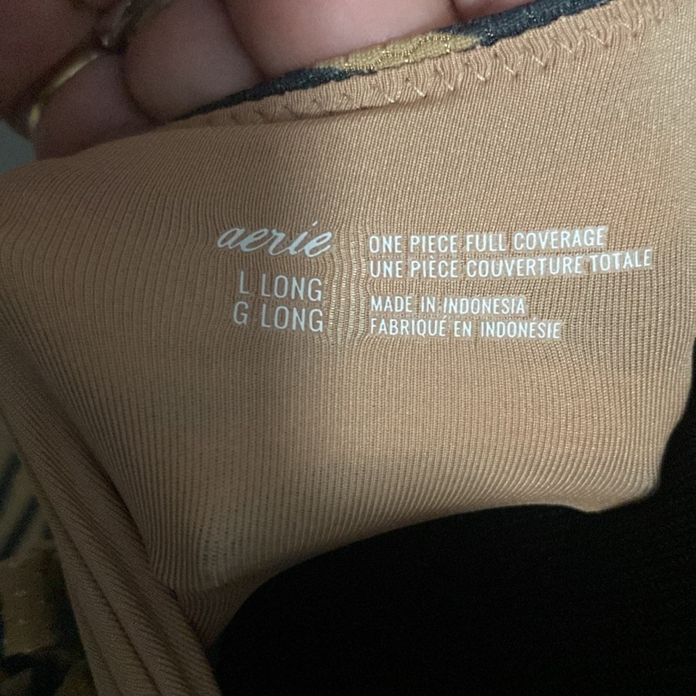 Aerie Wrap Top One Piece Swimsuit Tiger Stripe Print Sz L Long - Picture 8 of 8